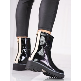 Botas femininas de verniz S. Barski preto 1