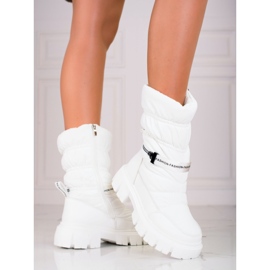 Botas de neve Shelovet de mulher brancas branco 1