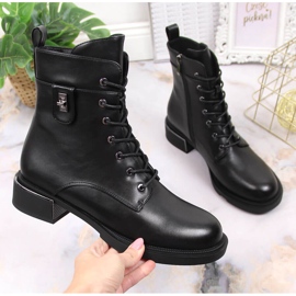 Bota Filippo preta com cadarço e zíper preto 1