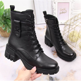 Botas quentes de mulher pretas Filippo no poste e plataforma preto 1
