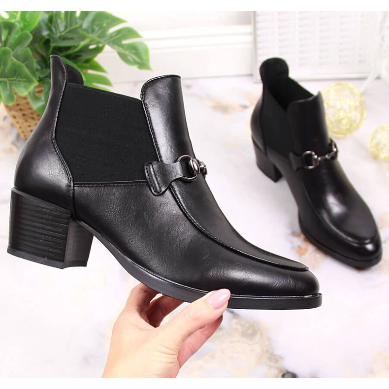 Botas slip-on pretas Vinceza JAN150A para mulher preto 1