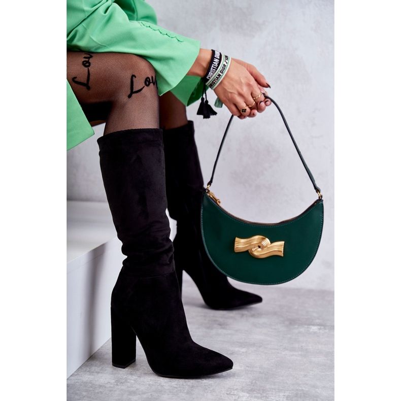 Botas clássicas de camurça preta Tressa preto 2