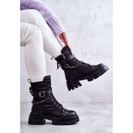 Botas de neve femininas com corrente GOE KK2N4018 preta preto 1 Botas de neve femininas com corrente GOE KK2N4018 preta preto 1