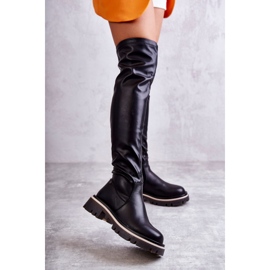 Botas de couro até o joelho GOE KK2N4024 Preto 1