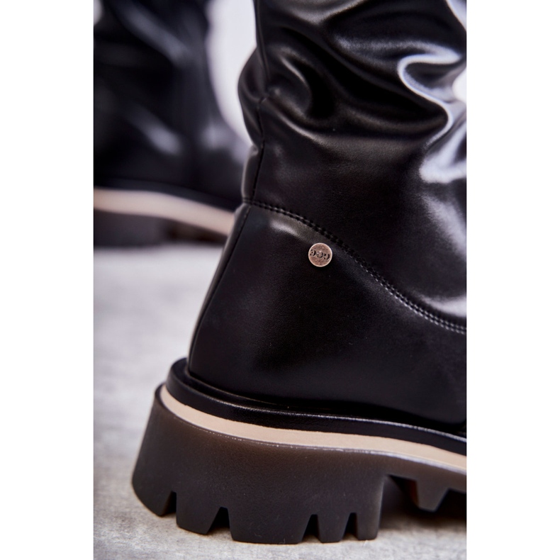 Botas de couro até o joelho GOE KK2N4024 Preto 2