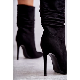 Botas femininas pretas amassadas preto 2