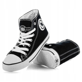 New Age Tênis de cano alto amarrado preto 1