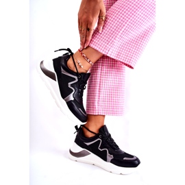 Tênis esportivos negros da moda feminina preto 2