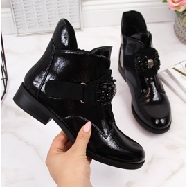 S.Barski Botas lacadas isolantes de mulher com laço preto por S. Barski 2