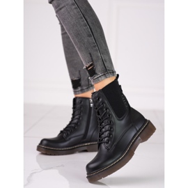 Botas Shelovet Jodhpur de mulher com atacadores preto 2