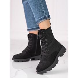 Bolsas femininas Shelovet de camurça preta com renda preto 2