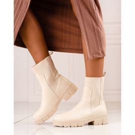 Botas Vinceza bege para mulher com cano alto 1