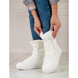 Botas de neve femininas na plataforma Shelovet branca branco 1