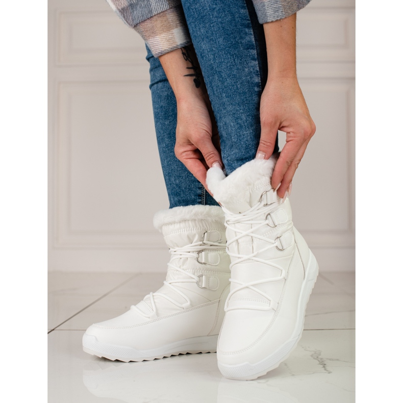 Botas de neve femininas na plataforma Shelovet branca branco 1