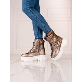 Botas de neve castanhas de senhora com atacadores Shelovet castanho 1