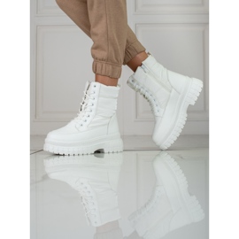 Botas de neve brancas de mulher com atacadores Shelovet branco 2 Botas de neve brancas de mulher com atacadores Shelovet branco 2
