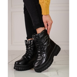 Botas de neve pretas de mulher com atacadores Shelovet preto 1