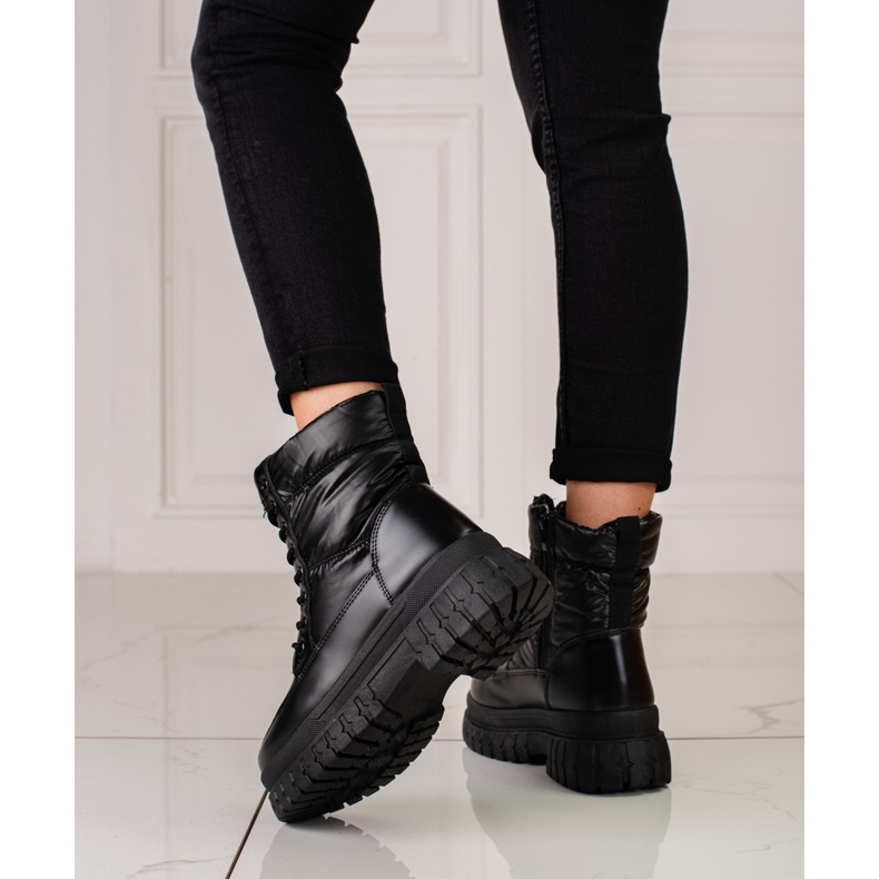 Botas de neve pretas de mulher com atacadores Shelovet preto 2