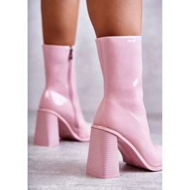 FS1 Botas femininas de couro envernizado Rosa Margit 2