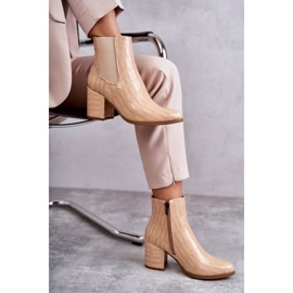 Bota de couro de cobra La.Fi 260038BE-XC bege 1 Bota de couro de cobra La.Fi 260038BE-XC bege 1