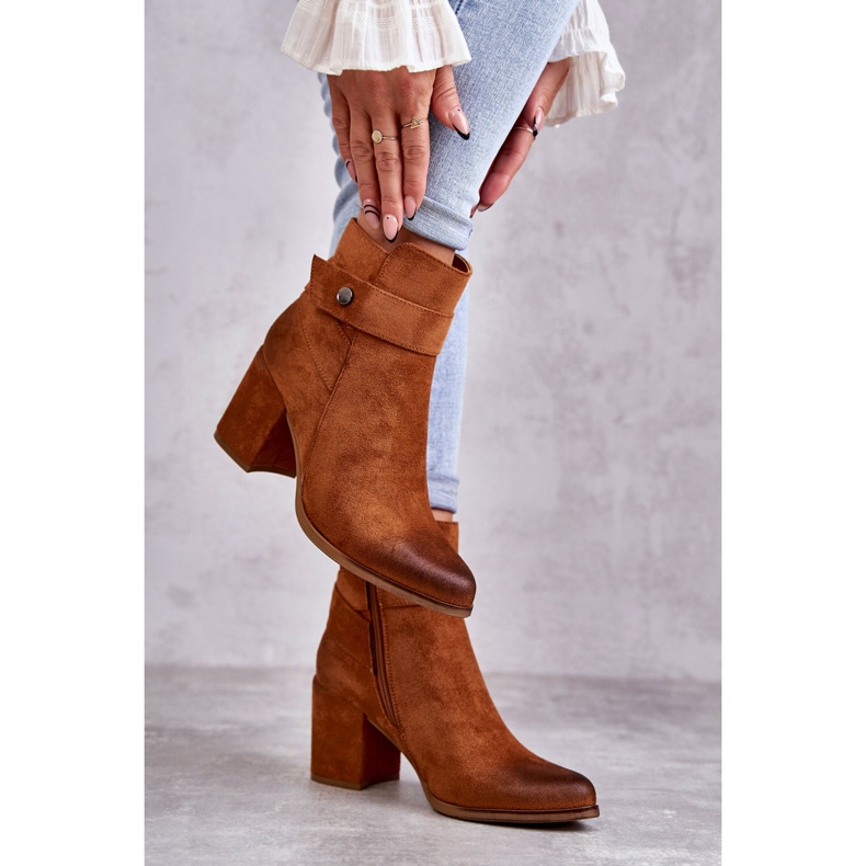PL4 Bota feminina de camurça La.Fi 260041C-SU Camel marrom 1