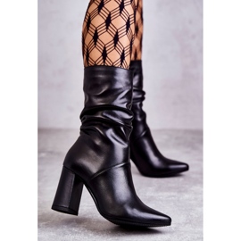 Botas de couro com salto alto Laura Messi 2560 preta preto 1