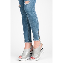 Vices sapatos de cunha confortáveis cinza 1