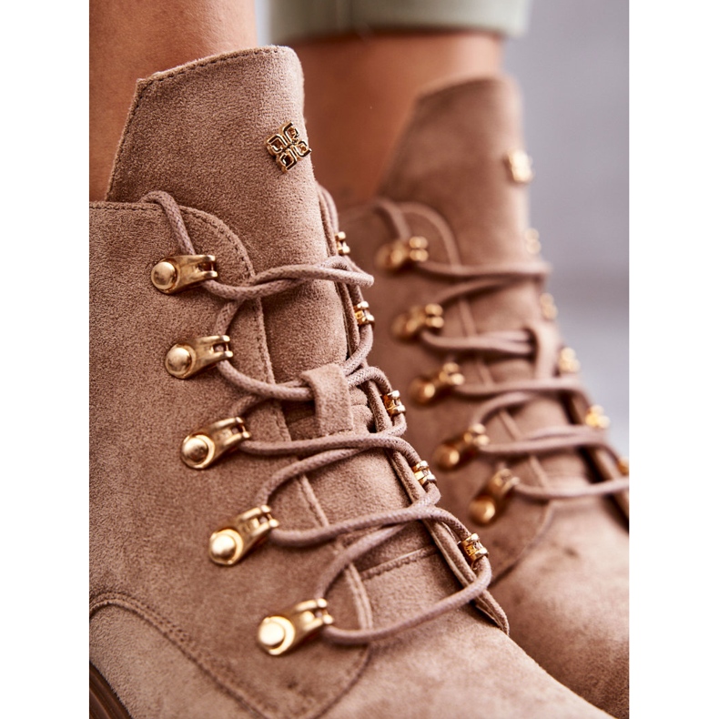 S.Barski Botas femininas clássicas de camurça bege Telma 2