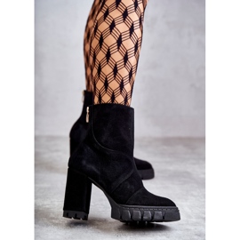 Botas pretas de camurça no salto Elia preto 2