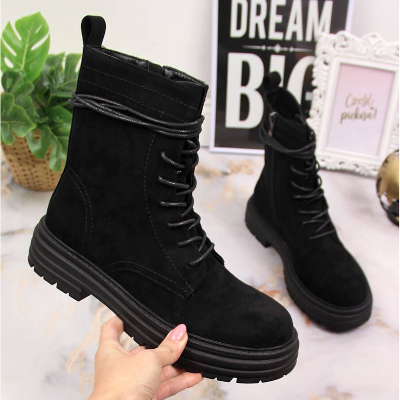 D&A Botas caçadoras de camurça preta OLI175B pretas preto 1