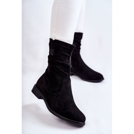 S.Barski Botas Femininas de Camurça Enrugada Preto Joanne 1