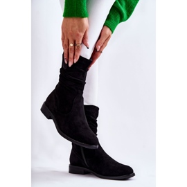 S.Barski Botas Femininas de Camurça Enrugada Preto Joanne 2