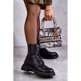 PJ1 Botas de couro com tachas pretas Palmira preto 1