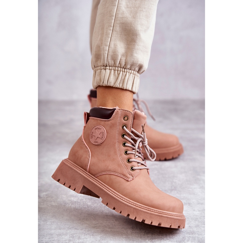 Botas quentes de couro Caçadores de Felizia rosa 2