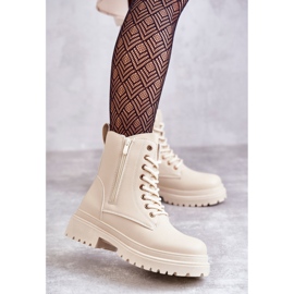 Botas femininas de couro quente bege claro Dorchen 1