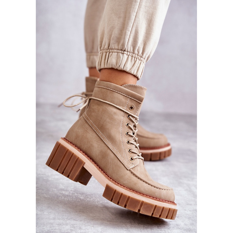 Botas Quentes da Moda Feminina Bege Gerda 1 Botas Quentes da Moda Feminina Bege Gerda 1