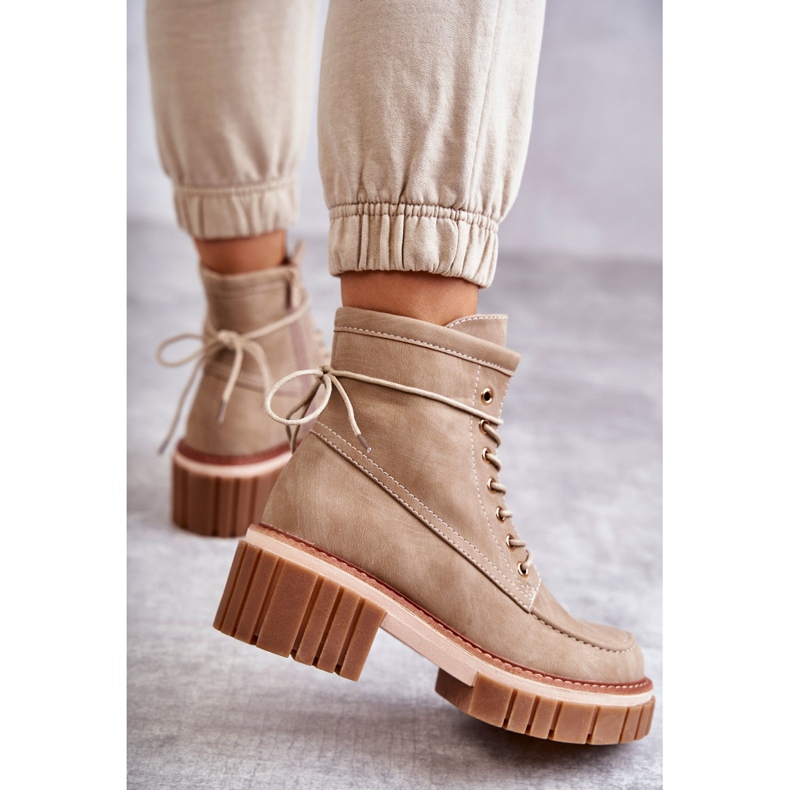 Botas Quentes da Moda Feminina Bege Gerda 2