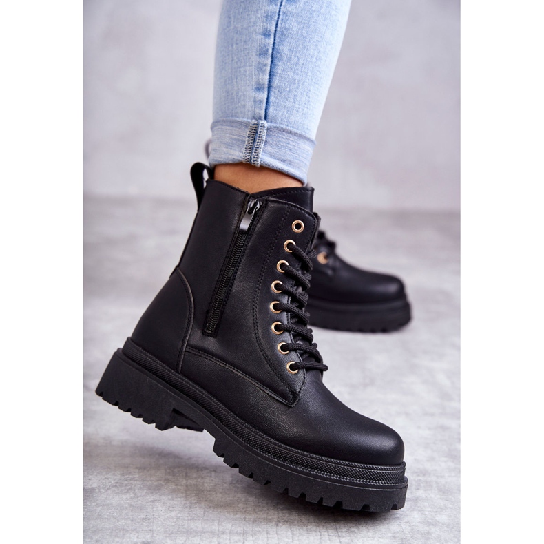 Botas femininas de couro quentes Dorchen pretas preto 2