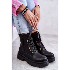 Botas femininas de couro quentes Dorchen pretas preto 1