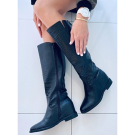 Botas na cunha oculta Solange Black preto 1