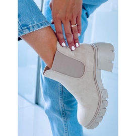 Botas Chelsea femininas Aime Bege Suede 1