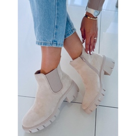 Botas Chelsea femininas Aime Bege Suede 2
