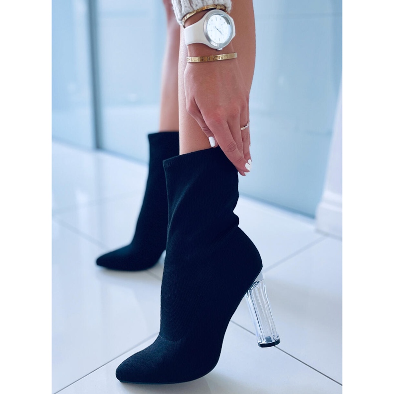 PA1 Botas com salto transparente Tina Black preto 1 PA1 Botas com salto transparente Tina Black preto 1