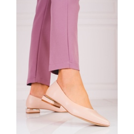 Sapatos femininos bege com salto baixo Shelovet 1