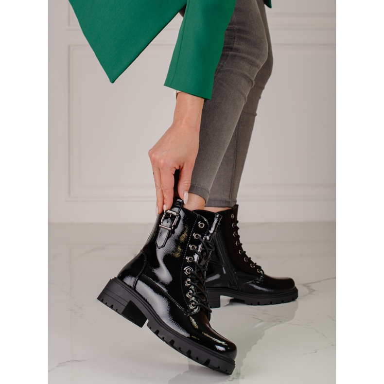 Bolsas femininas Vinceza lacadas preto 2