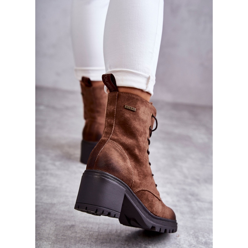 Vinceza Botas quentes femininas com salto alto marrom Grethe 2