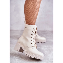 Vinceza Botas quentes femininas com salto alto bege claro Grethe 1