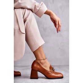 Sapatos de couro com corrente Laura Messi 2514 Camel castanho 2 Sapatos de couro com corrente Laura Messi 2514 Camel castanho 2