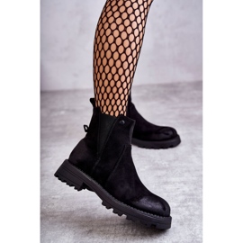 PJ1 Trabalhadores de botas quentes de camurça em um salto plano Salomé preto 1 PJ1 Trabalhadores de botas quentes de camurça em um salto plano Salomé preto 1