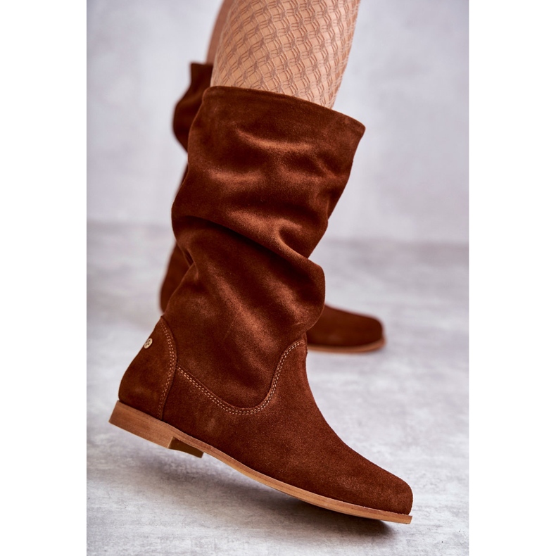 Botas Femininas de Camurça Maciejka 05057-29 Vermelha marrom 1